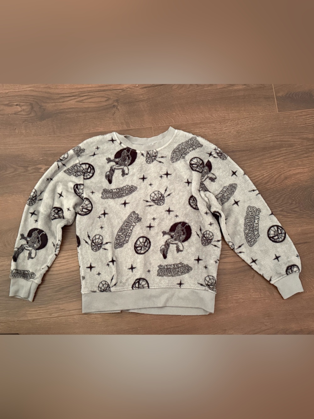Marvel Gray & Black spider man Graphic Crewneck Sweater